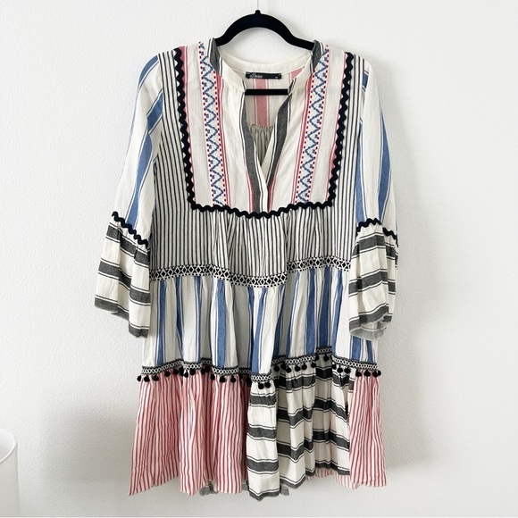 Devotion Twins Stripe Swing Dress Red Blue Greek Size XS - Picture 2 of 8